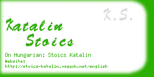 katalin stoics business card